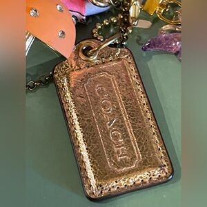 COACH Hangtag On UPCYCLED Junk Gypsea Boho Hippie Floral Scarf Keychain W/Charms